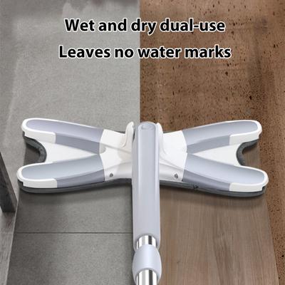 X-Type Flat Mop Dry And Wet Dual Use Butterfly Mop No Wash Mop with 360-Degree Rotating Head for Home Dormitory Floors