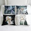 RRun Kingdom White Lily Cookie Decorative Square Pillow Cover Modern Cushion Case for Living Room Bedroom