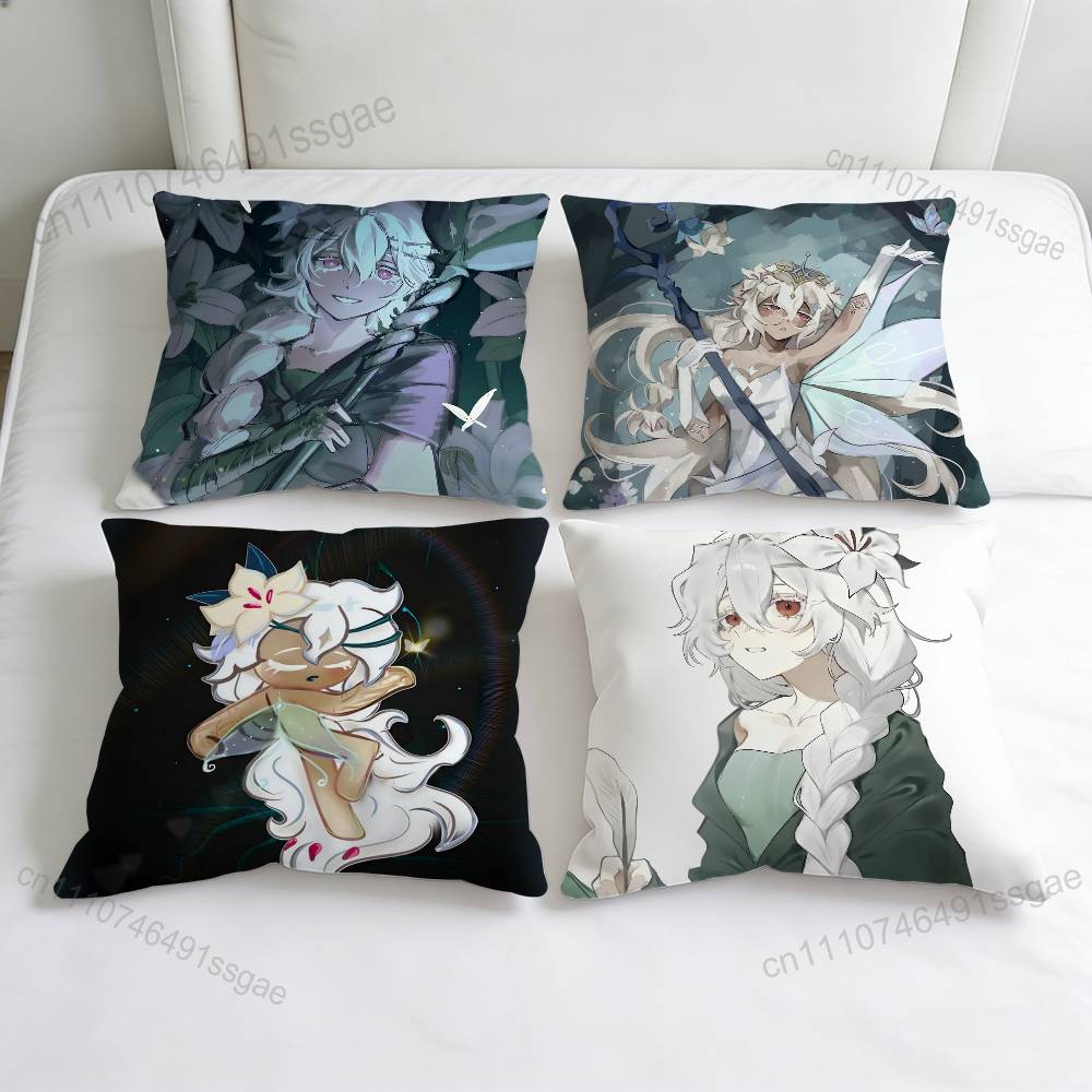 RRun Kingdom White lily Cookie Decorative Square Pillow Cover Modern Cushion Case for Living Room Bedroom
