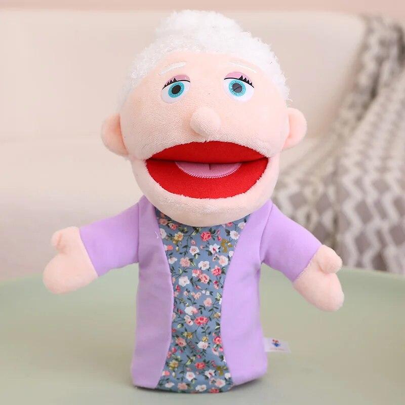A Family Puppets Stuffed Toys Kindergarten Props Doll Mouth Can Move CHILDREN'S Dolls