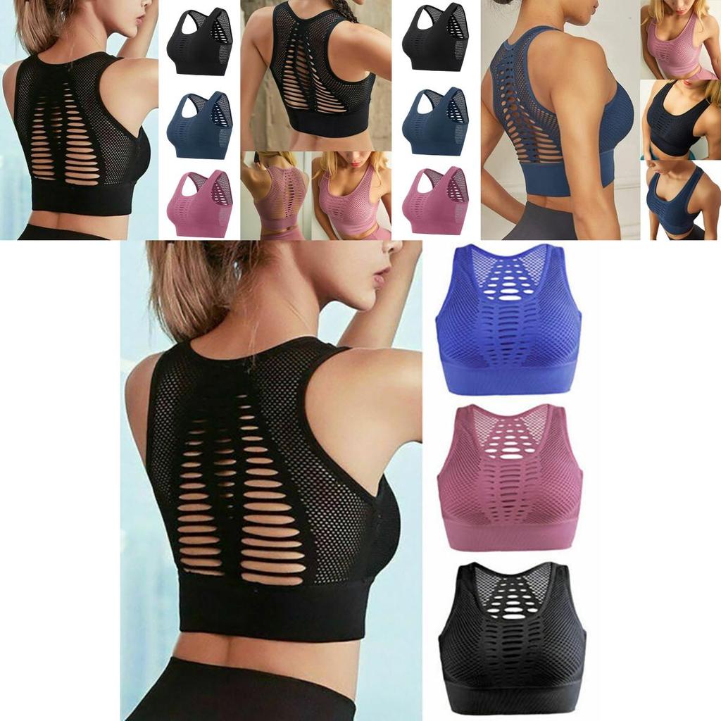 Women's Ultra-light Breathable Mesh Padded Sports Bra For Gym And Yoga Activities