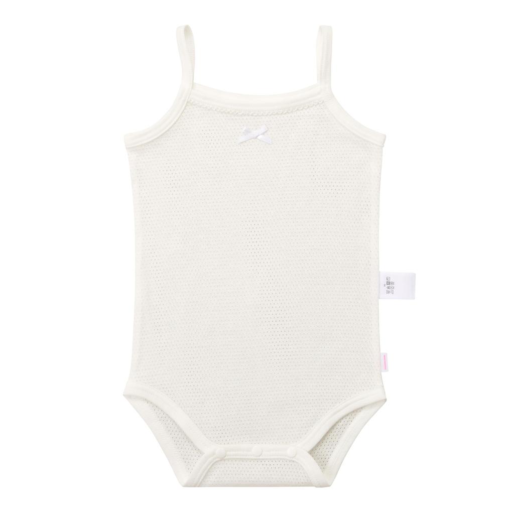 MIKI HOUSE Baby Body Solid Made In for Baby Size Shirt/Camisole, Color, 100% Cotton, Japan, Girls, & Kids, 80cm, White, 40-1518-142