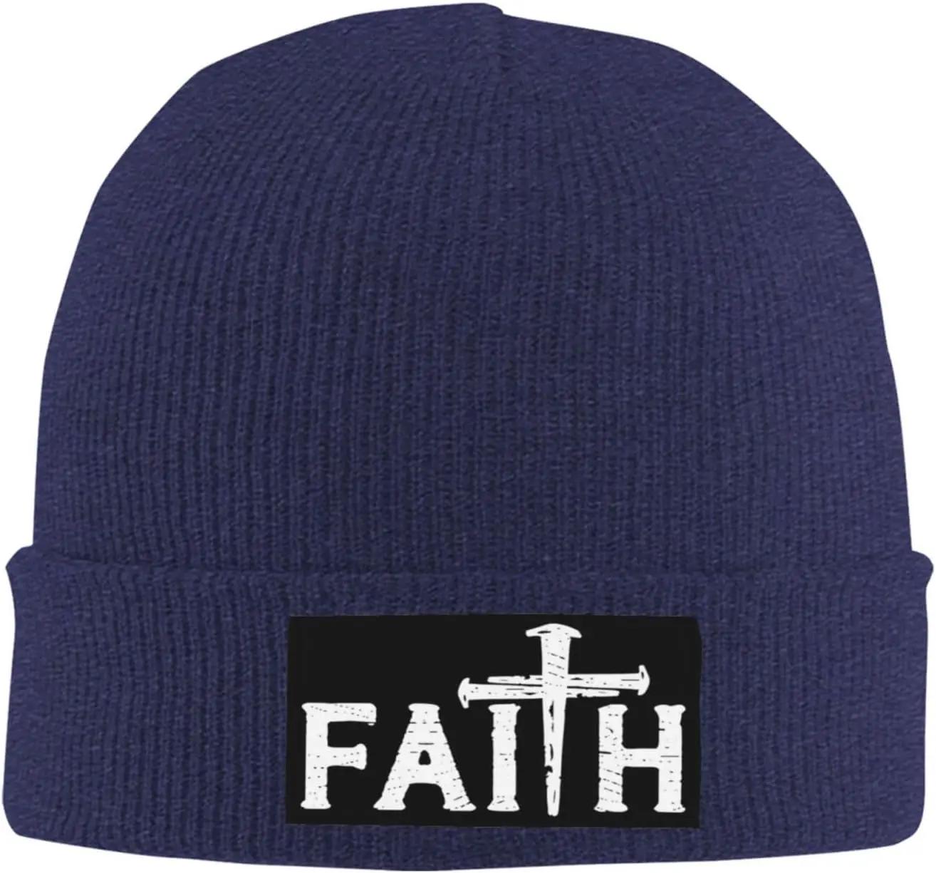 

Christian Gifts Faith Religious Knit Hats for Unisex and Women Black Winter Soft Cozy Warm Stretch Thick Trendy Beanies Hats Caps 11.8-15.75 inches