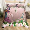 Peacock Feather Printed Decor Peacock Duvet Cover King Size Pretty Animal Pattern Bedding Set with Pillowcase for Girl Kid Adult