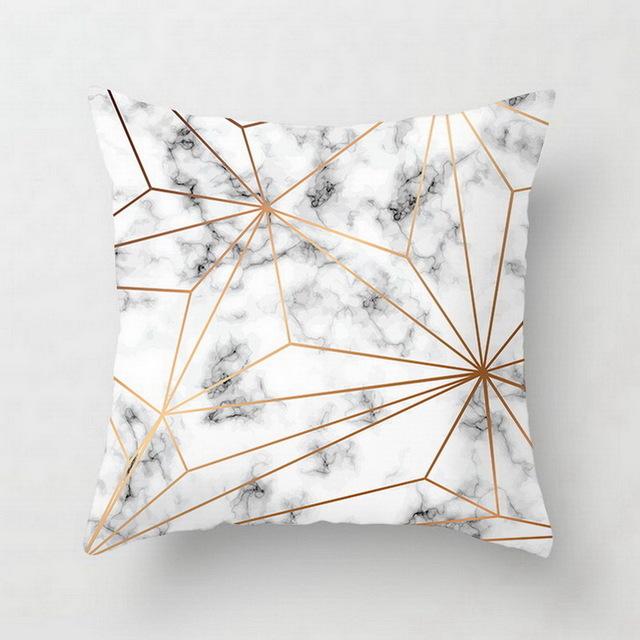 Marble-Patterned Geometry Throw Pillow Covers With Digital Printing Of Short Plush Fabric Car-Shaped Sofa Cushion Home Decor