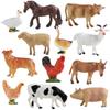 Mini Poultry Animal Models: Yellow Cattle, Chicken, Duck, Goose, Pig, Goat, Donkey, Horse Toys for Kids' Early Education & Decor