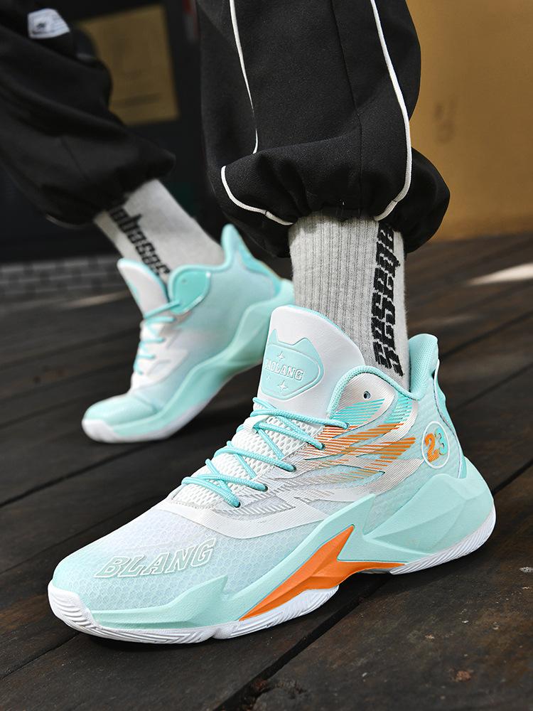2025 new men's sports shoes mesh breathable and lightweight medium top basketball shoes size 36-45 student running shoes men
