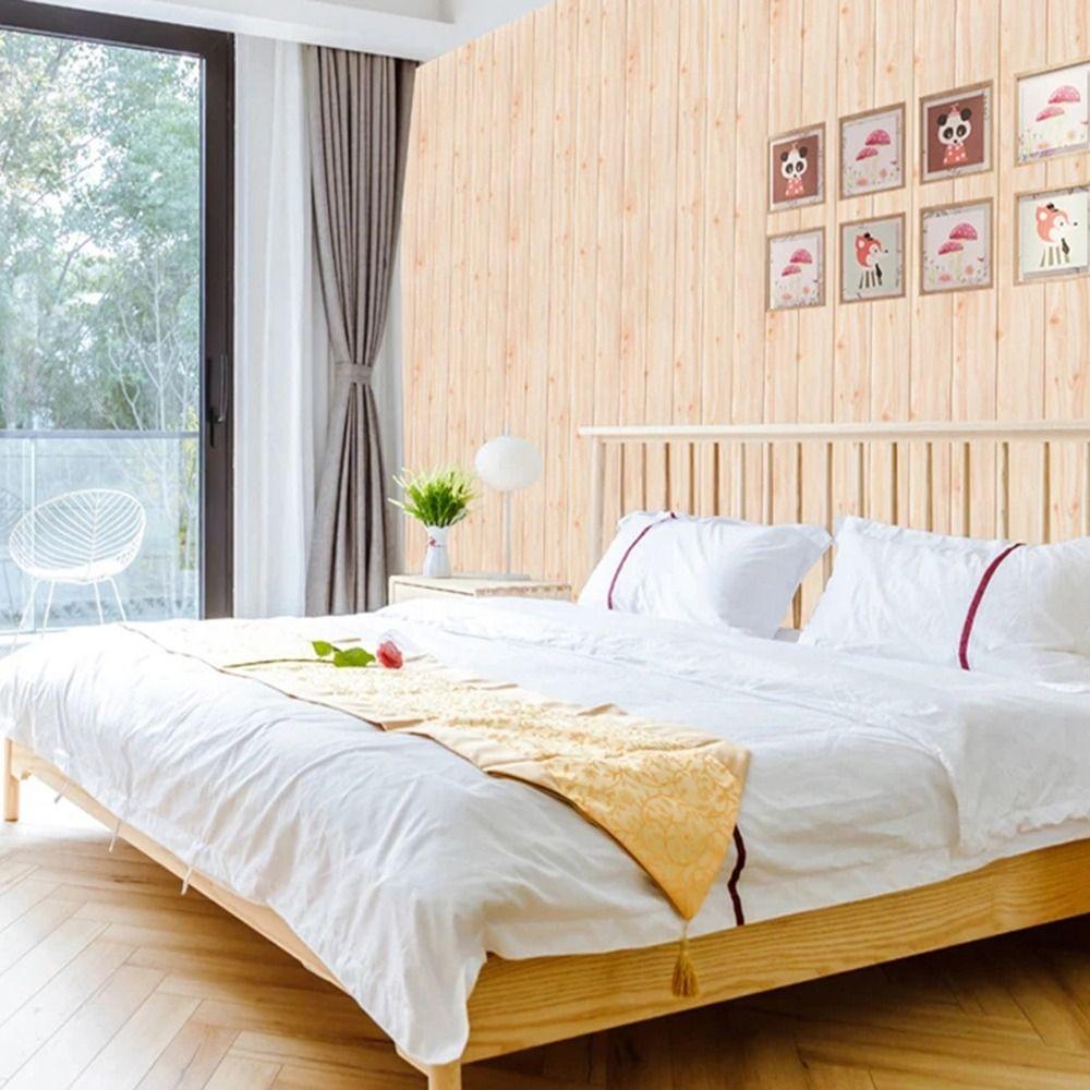 Self-Adhesive Wall Panels Bathroom 3D Foam Self-Adhesive Wallpaper Waterproof Wood Design Kitchen Home Decoration Wall Stickers