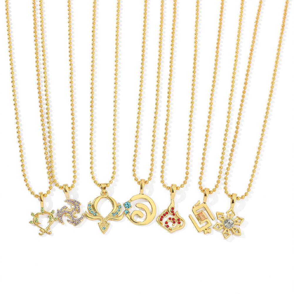 Fashion Genshin Impact Necklace Accessories Pyro Hydro Anemo Eye of God Element Symbol Game Gift For Friends Fan Jewelry