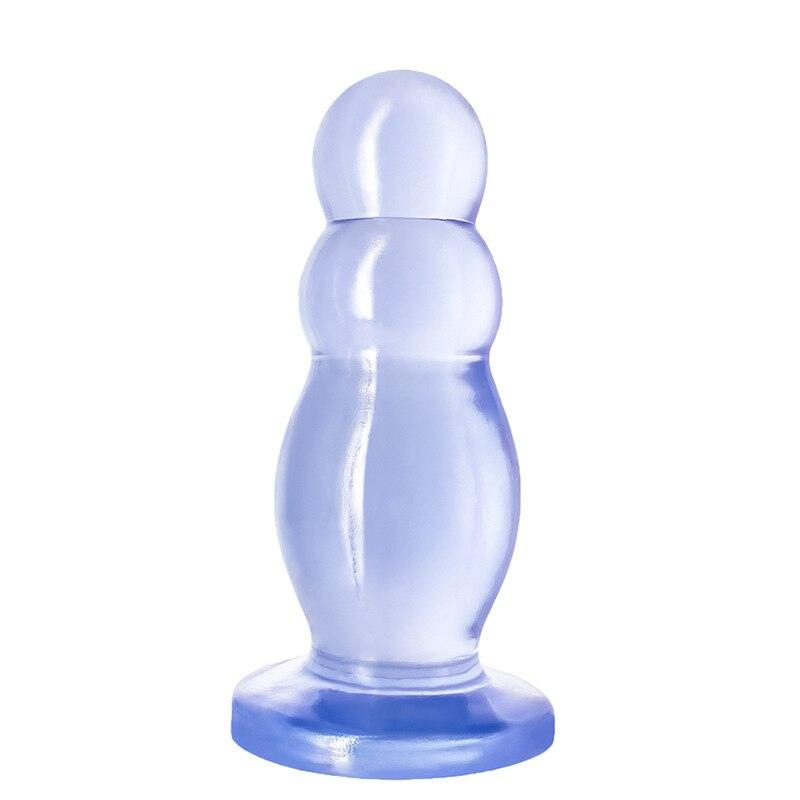 Transparentní měkký anální dilatátor Anální kolík Mužský masturbátor Sexuální hračka pro dospělé Dildo Pull Bead se Sucker Fisting Slave BDSM