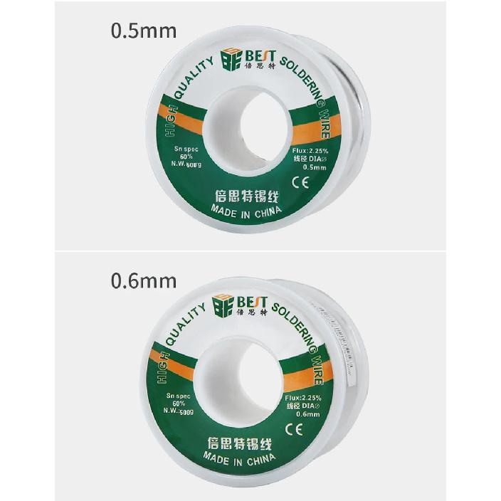 BESTES 500g/100g 0,3/0,4/0,5/0,6/0,8/1,0mm Hochreiner Lötdraht Mit Flussmittelkern, Geeignet für Verschiedene Elektronische Lötungen