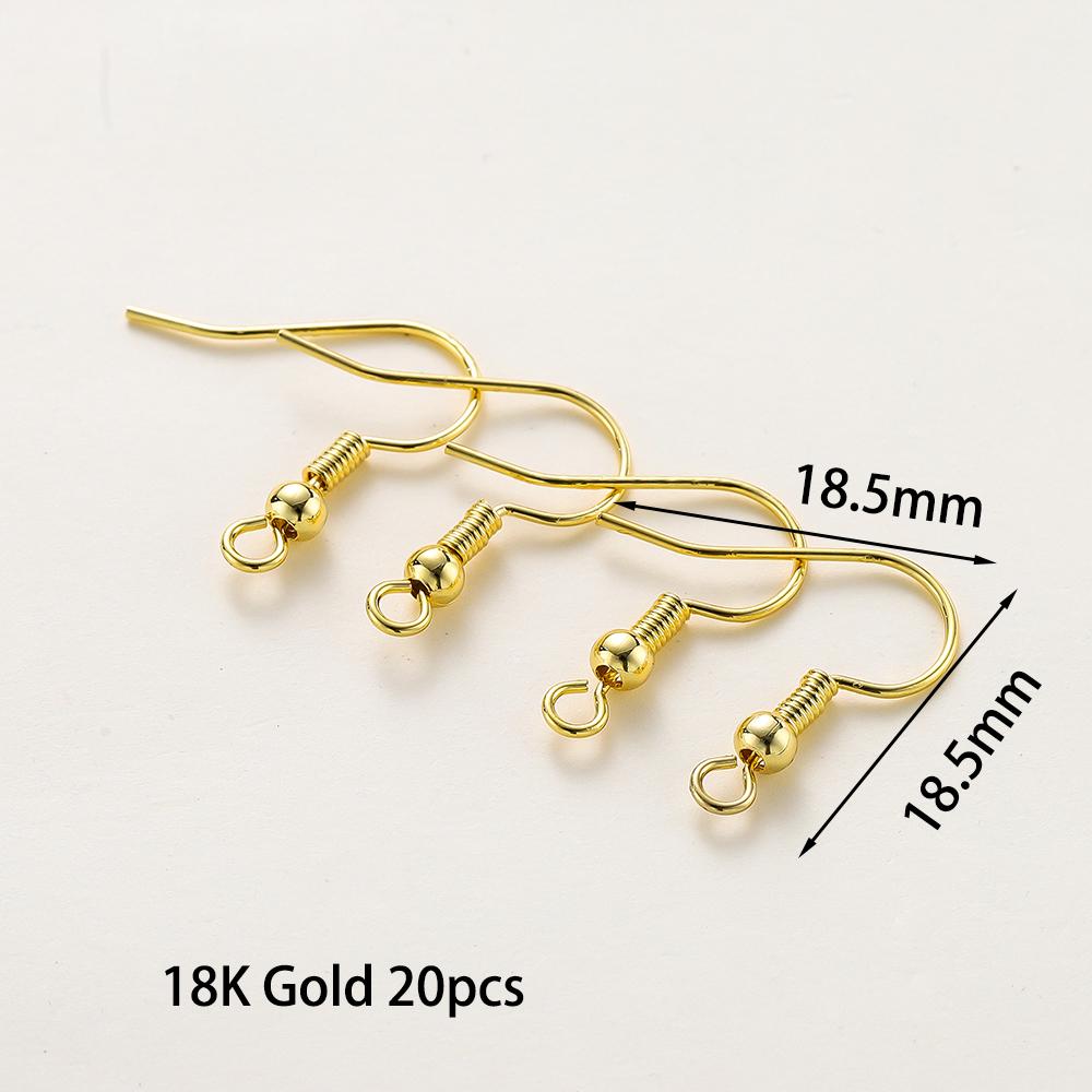 20 Stück/Los 6 Stile 14K 18K Vergoldete Ohrhaken mit Ohrbügel Ohrhaken Ohrringverschlüsse Zubehör für DIY Schmuckherstellung