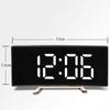 LED Digital Alarm Clock Curved Screen Mirror Display Silent Smart Desktop Clock Student Bedroom Table Clock