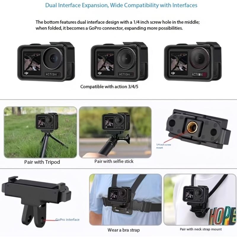 DJI Osmo Action 5/4/3 Magnetic Quick-Release Base - ABS Safety Camera Mount, No Electronic Components Needed, Easy One-Handed Operation for