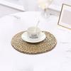 Table Placemat Wear-resistant Handwoven Cattail Grass Placemat Heat Resistant Table Mat for Home Decoration