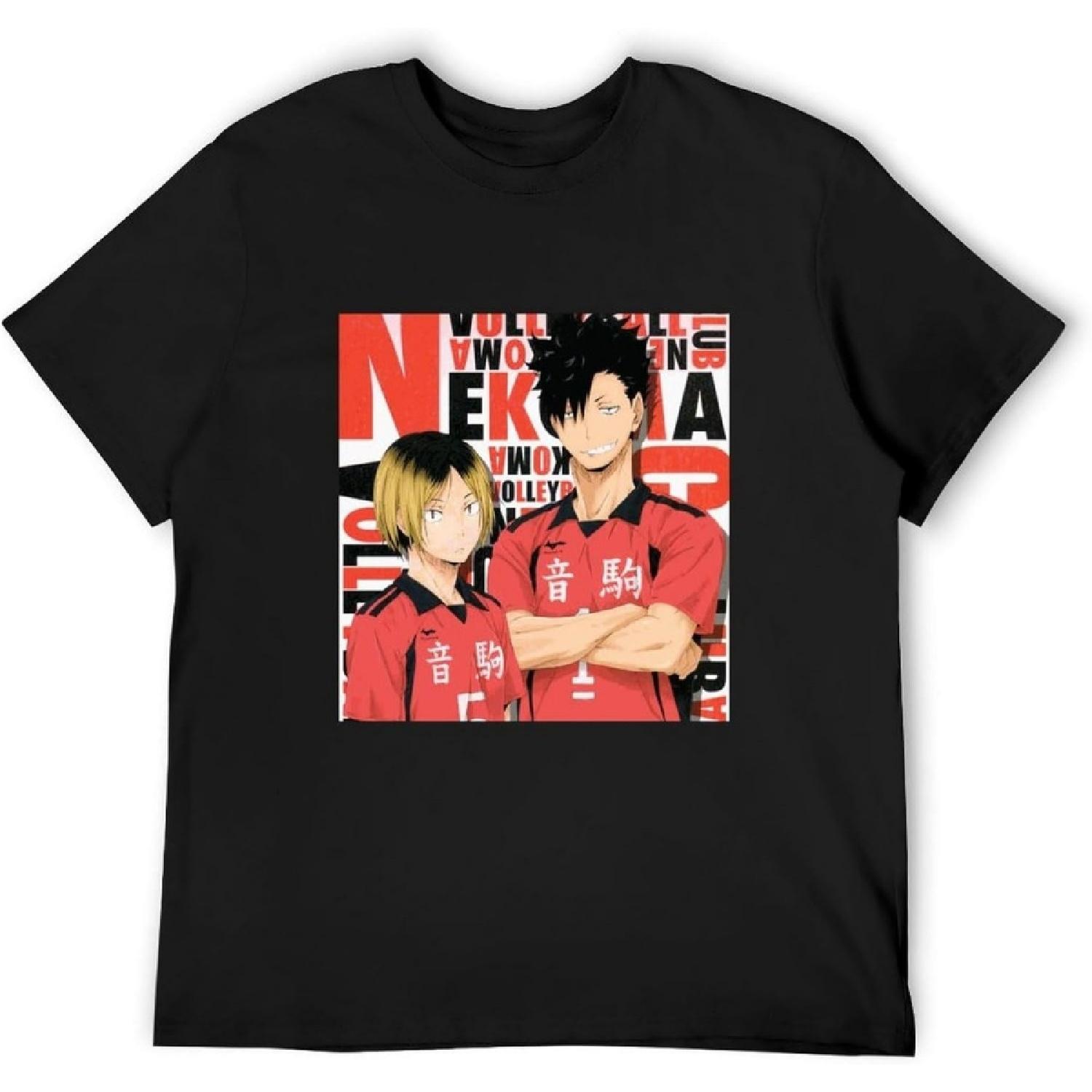 RAT-MAKING Мужская Атонг Хайкюу!! Черные Унисекс Футболки 100% Хлопок с Принтом Куроо Тетсуро и Козуме Кенма S