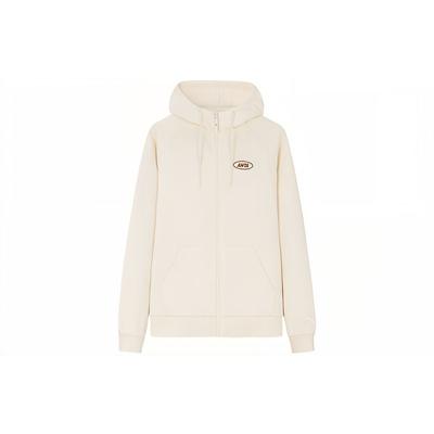 Anta Solid Color Zip-Up Hoodie Unisex Hoodies Beige 972338720-3