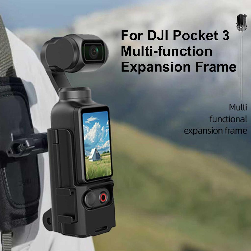 PULUZ PU722B For DJI Osmo Pocket 3 Extension Adapter Protective Frame Extended Handle Cold Shoe Mount Bracket