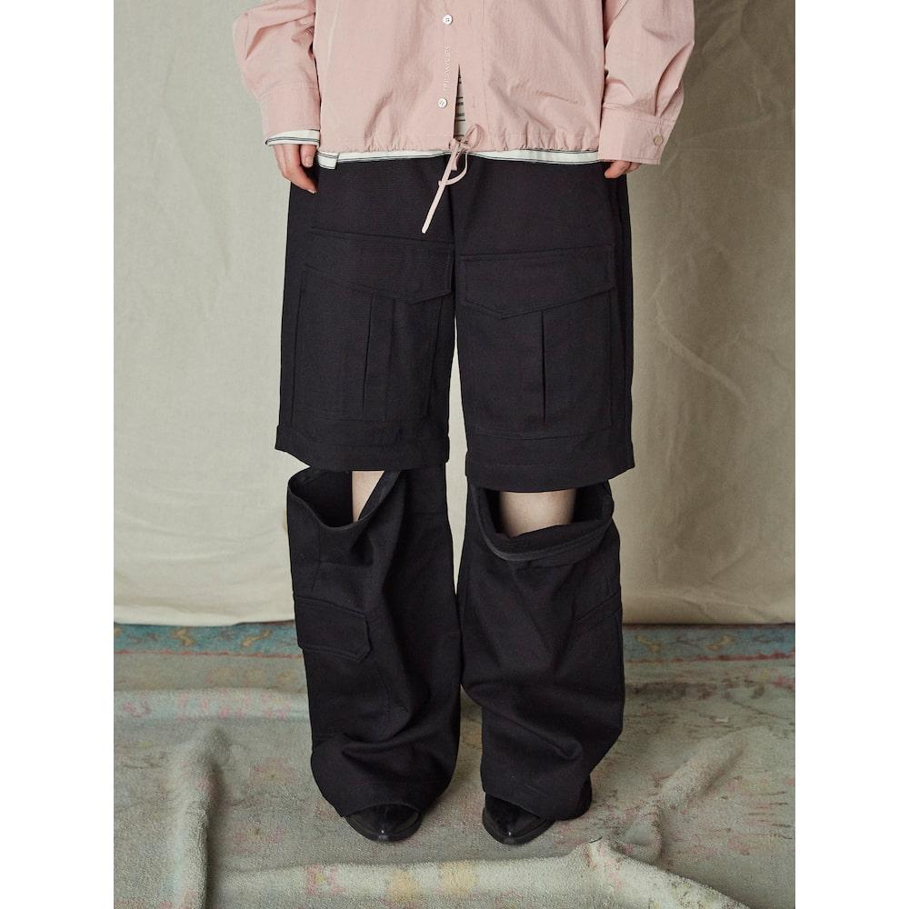 Saendeusaundeu Twoway Utility Cargo Pants Black