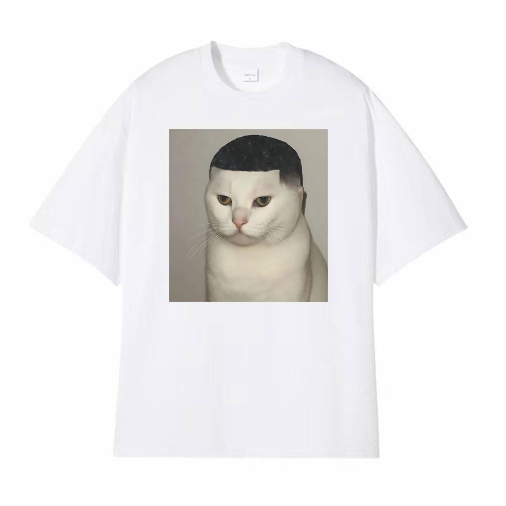 

Funny Haircut Unhinged Cat Meme Printed T Shirt Unisex Women Casual Cotton High Quality Tshirts Fashion Cool Classic Humor Tshirt S