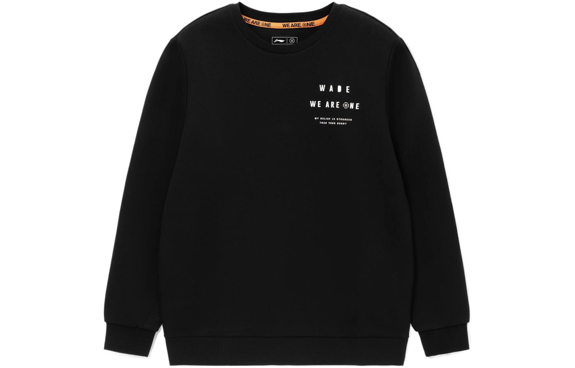 Li Ning Wade Collection Sweatshirts Men s Black Crew Neck Moderate Regular AWDS189-1 S