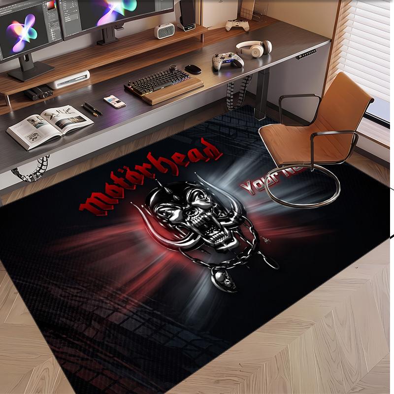 Personalized Crystal Velvet Carpet Motorhead Pattern Non Slip Floor Rug
