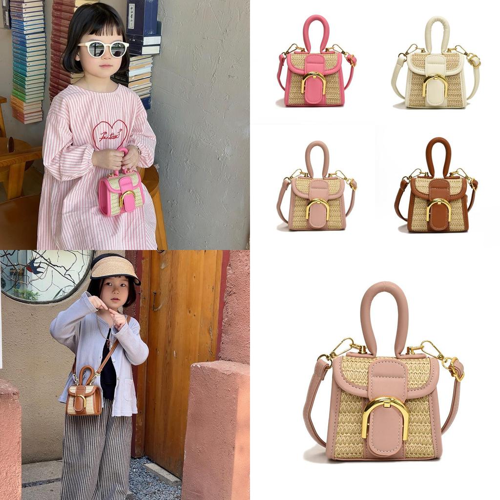 Trendy Korean Style Colorblock Mini Crossbody Bag For Kids Lightweight And Chic