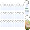 30 Set Oval Sublimation Keychain Blanks Double Sided Heat Transfer Aluminum Keyring with Key Rings and Plastic Clip