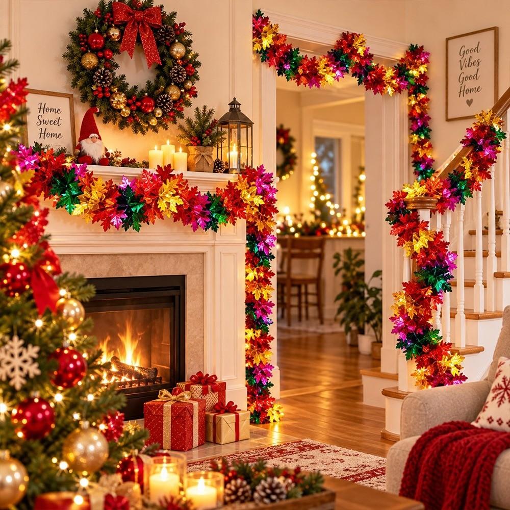 3D Design Foil Garland Flexible Tree Decoration Festive Christmas Garland Celebration Wreath