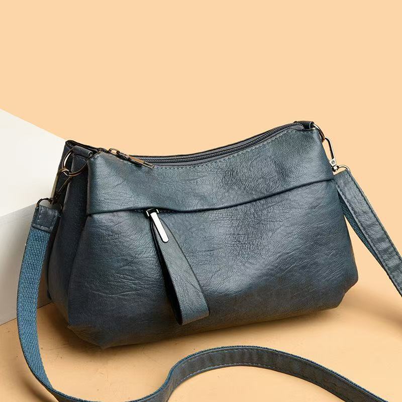 2026 New Large Capacity Multi-layer Women's Soft Leather Mom Versatile Fashion One Shoulder Crossbody Women's Bag