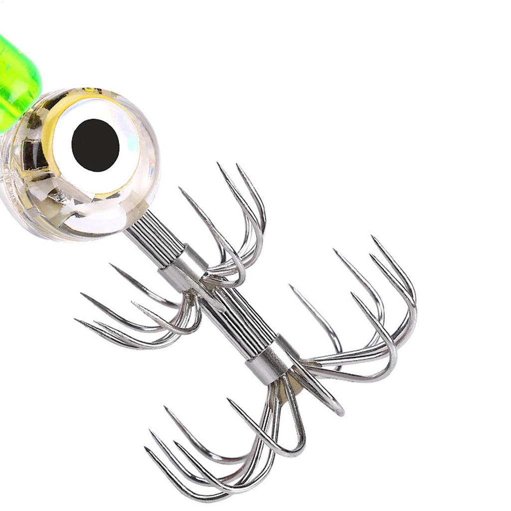1 st Fiskebeten Bläckfiskskrok med LED-ljus Bläckfiskjiggbete Ljusnätfot Bläckfisk Artificiellt bete Bläckfisk Havsfiskeutrustning