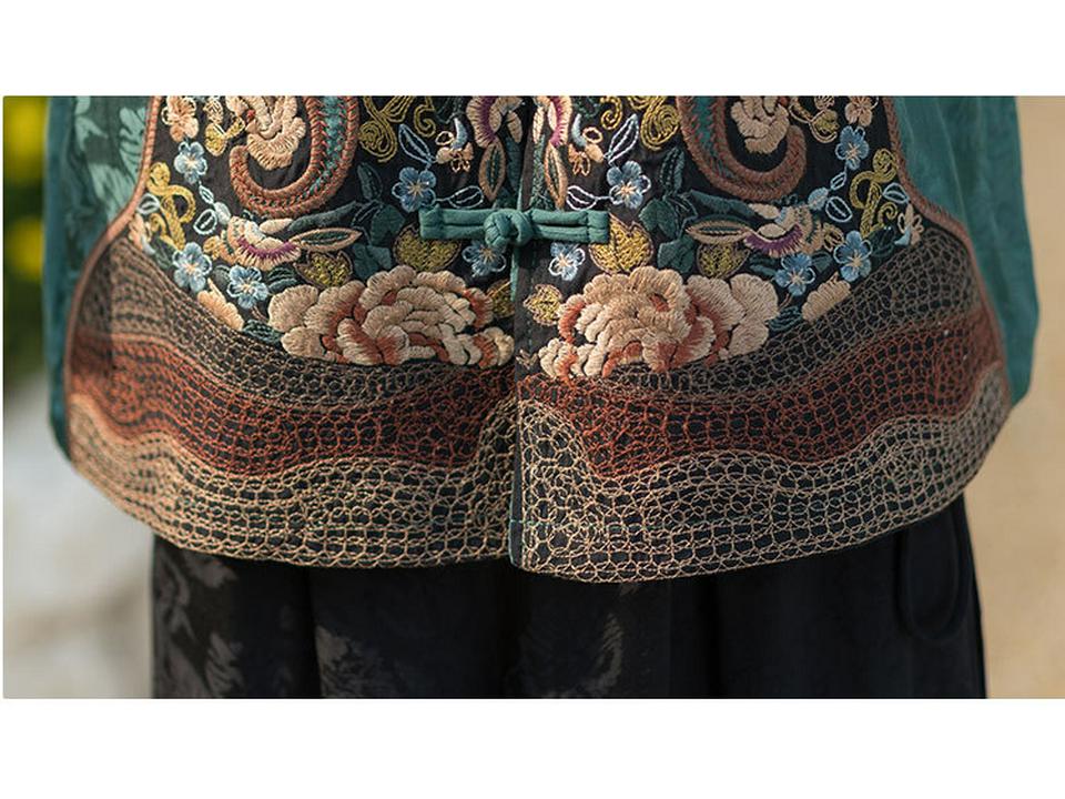 Chaleco Chino Retro Bordado con Botones de Rana - Chaqueta Cárdigan de Temperamento de Alta Gama