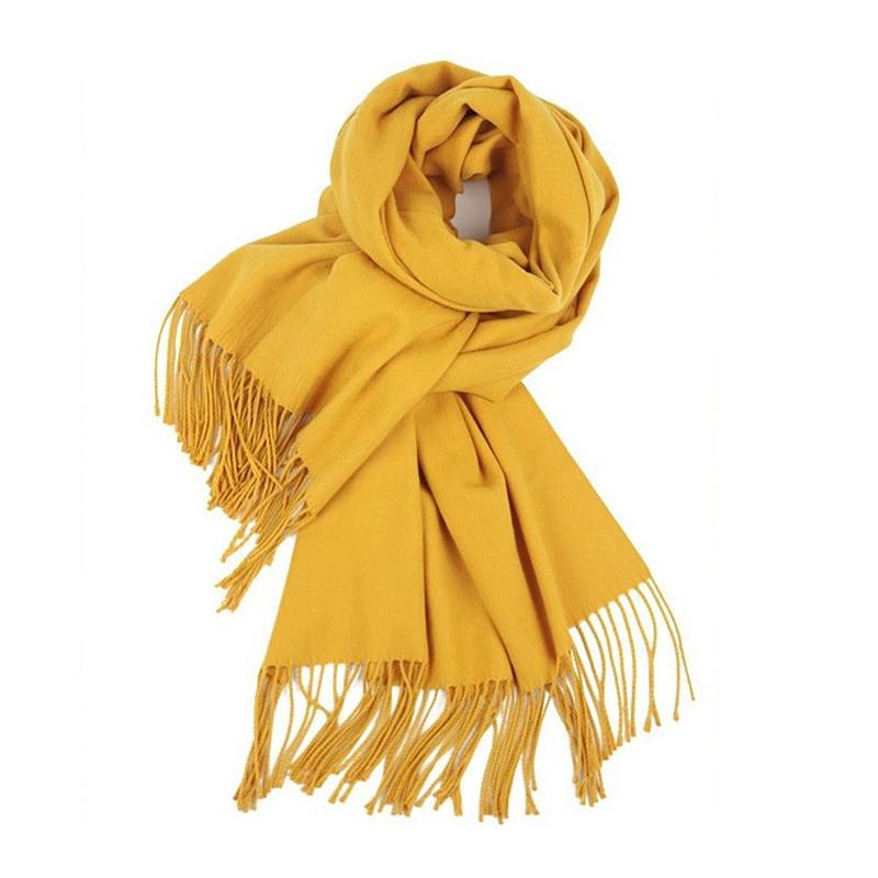 Cashmere Scarf for Women Autumn and Winter Solid Color Tassel Warm Large Shawl Men's Scarf Imitation Cashmere Winter Scarf