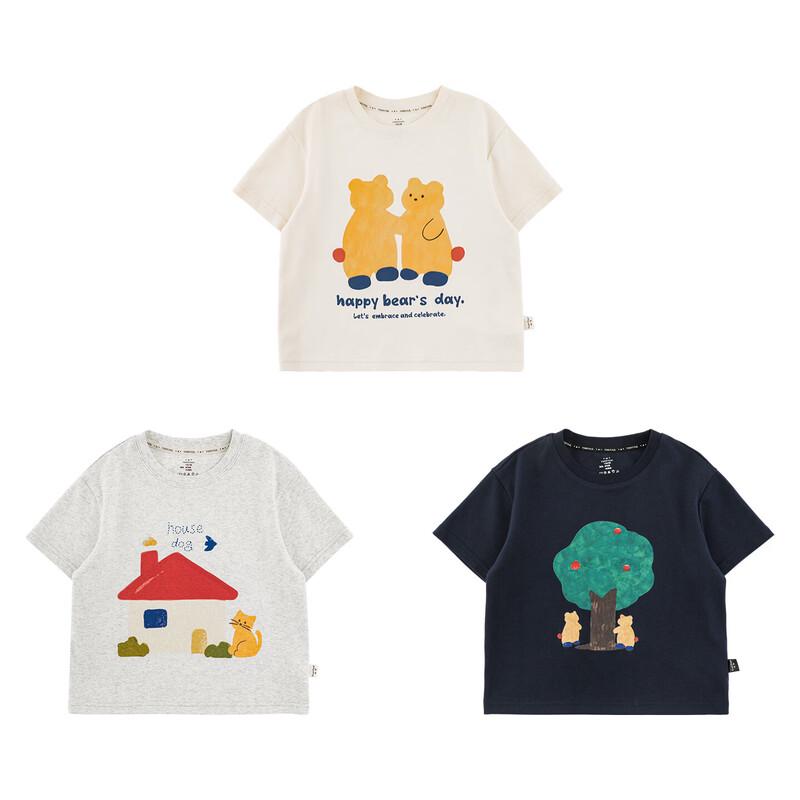 Yoyou Boys' 10A Antibacterial Cartoon Print Short Sleeve T-Shirt