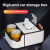 1PC Universal Car Armrest Organizer With 2 Cup Holders & Tissue Box - Back Seat Storage Box For SUV/Sedan Interior Accessories