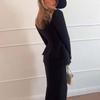 Set 2 Pezzi Cappotto da Donna Gonna Abito Scollo Quadrato Doppio Petto Tinta Unita Manica Lunga Top Gonna Slim Fit Ballo di Fine Anno Abbigliamento da Ufficio per il Lavoro