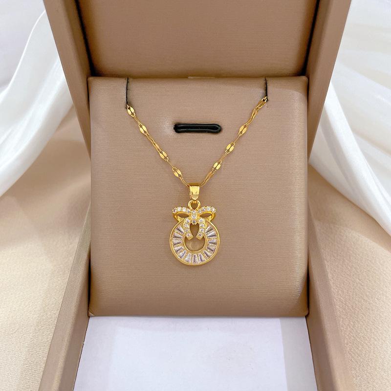 Personalized Niche Design Temperament Smart Shining Necklace Women, Simple Luck Pendant