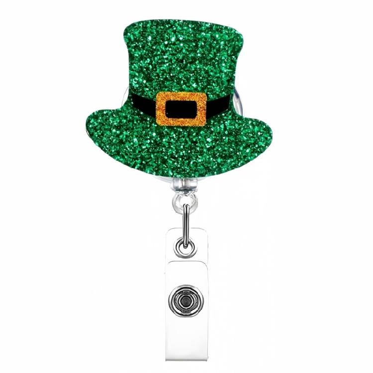 Patrick's Day Badge Holder Retractable Badge Reel with Metal Pocket Clip Doctor Nurse Badge Holder for Office