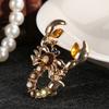 Women Fashion Animal Scorpion Crystal Rhinestone Scarf Brooch Pin Party Jewelry