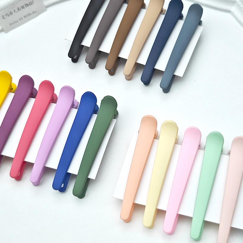 4Pcs/Set 7.8cm Barrettes Matte Solid Plastic Duckbill Hair Clips Hairpin No Trace Bangs Headwear Hair Accessories Women Girls