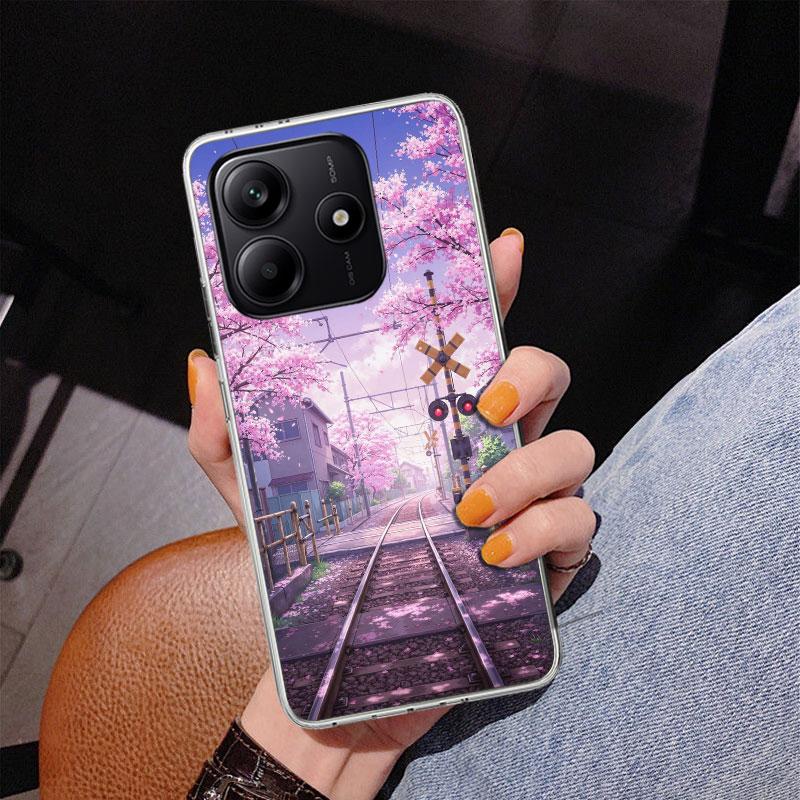 

Retro Japanese Sakura Train Phone Case For Xiaomi Redmi Note 15 14 13 12S 12 11 Pro Plus 14S 11S 11E 10 10S 11T 5G Personalized Redmi Note 14 5G