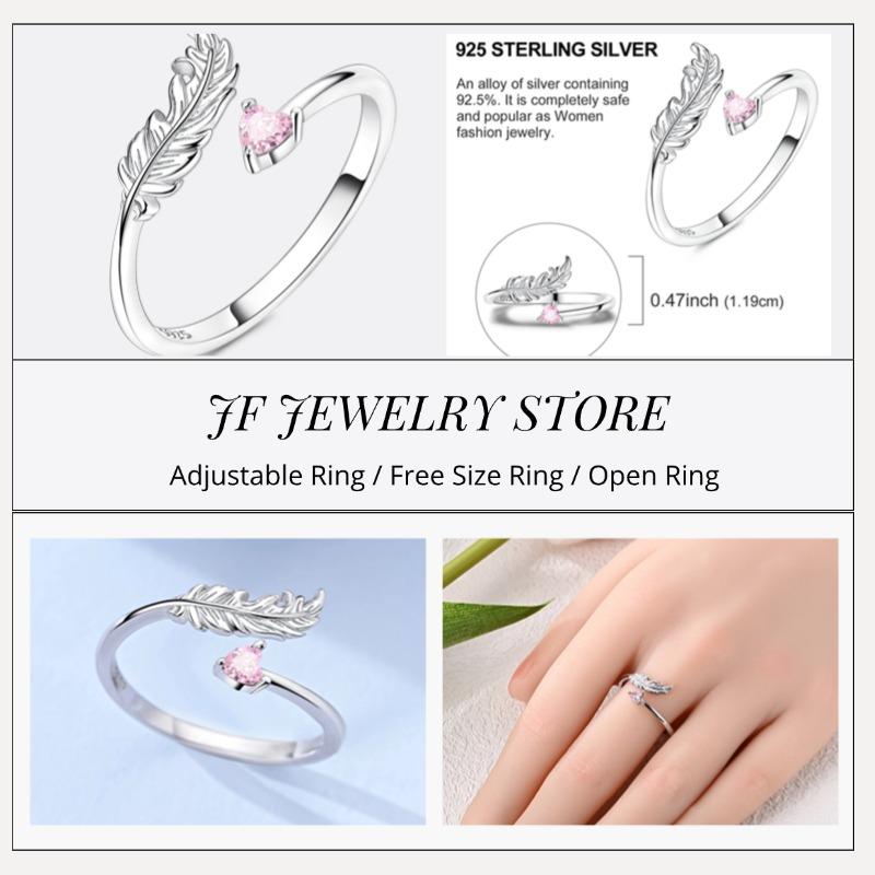 Free Size Ring For Women S925 Silver Original Blue Eyes Dragon Bee Shell Cherry Adjustable Rings Clover Chain Open Ring Jewelry