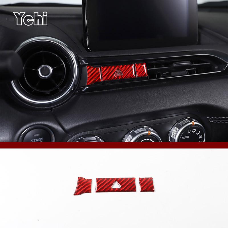 Red Soft Carbon Fiber For Mazda MX-5 NC 202016-2026 Car Center Control Interior Sticker Car Modification Accessories
