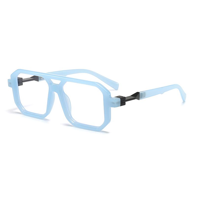 Trendy Retro Double Bridge Square Sunglasses for Men & Women - European & American Street Style