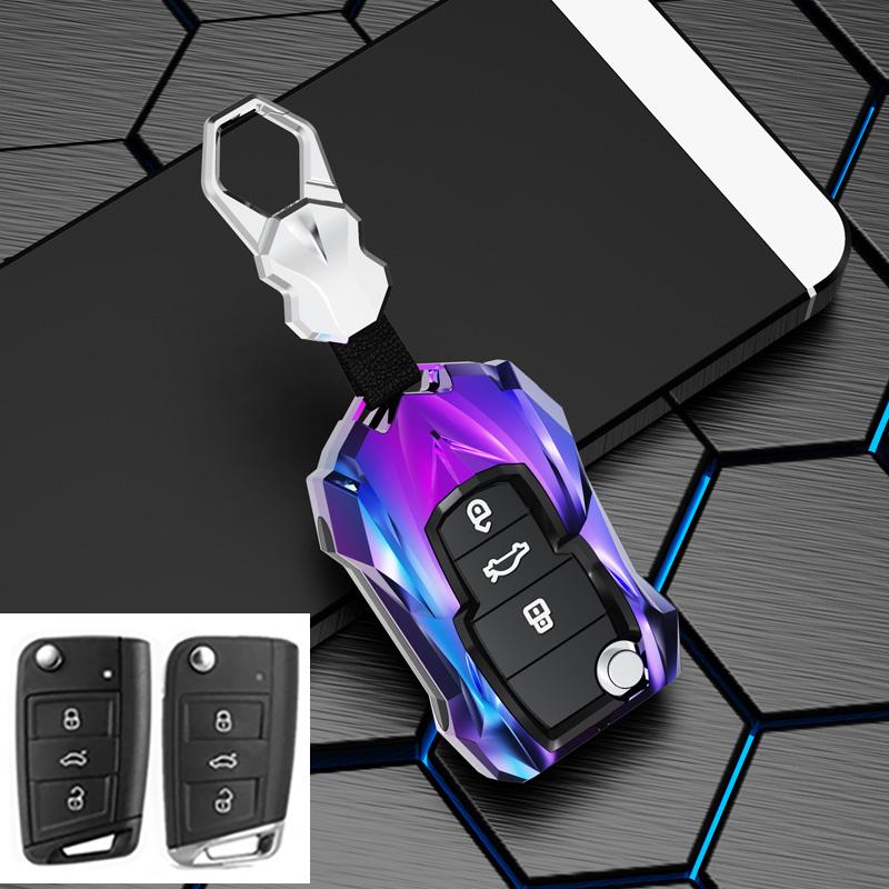 Zinc Car Key Case Car Key Full Cover Protection Bag For Vw Volkswagen Polo Tiguan Passat Golf Jetta Lavida Skoda Octavia