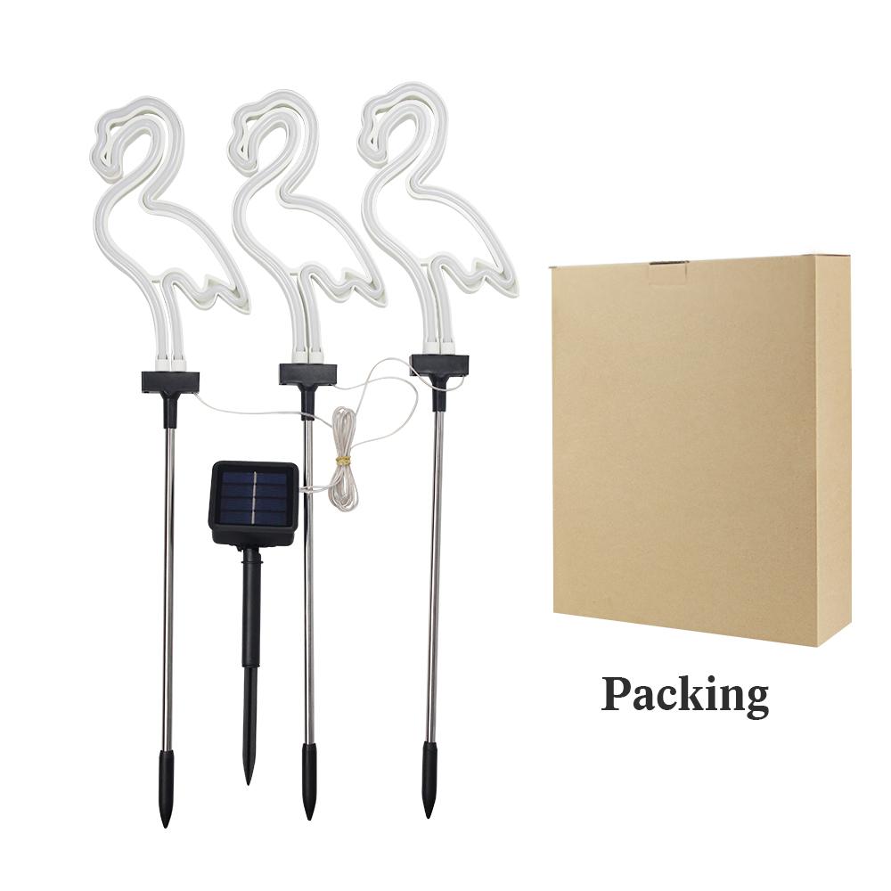 Solar Flamingo Light LED Outdoor Courtyard Lamp Garden Light Waterproof Stake Light Pathway Decor Solar Patio Ground Lantern