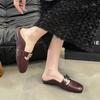 Fashion Elegant Women Marie Janes Shoes Square Toe Flats Loafers Casual Woman Shoes New 2025 Spring Buckle Sandals Shallow Zapatos Mujer