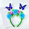 Colorful Butterfly Headband for Adult Elegant Flower Headhoop Carnival Party Headdress Stage Performances Props Headwear