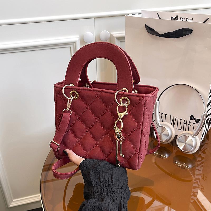 Chic Diamond Quilted Faux Leather Shoulder Bag for Women, Vintage Style Crossbody Hobo Purse, Soft Texture Handbag