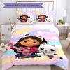 3pcs Gabby’s Dollhouse Bedding Set Duvet Cover Closure Includes 1 Duvet Cover & 2 Pillowcases, Soft and Comfortable for All Seasons.